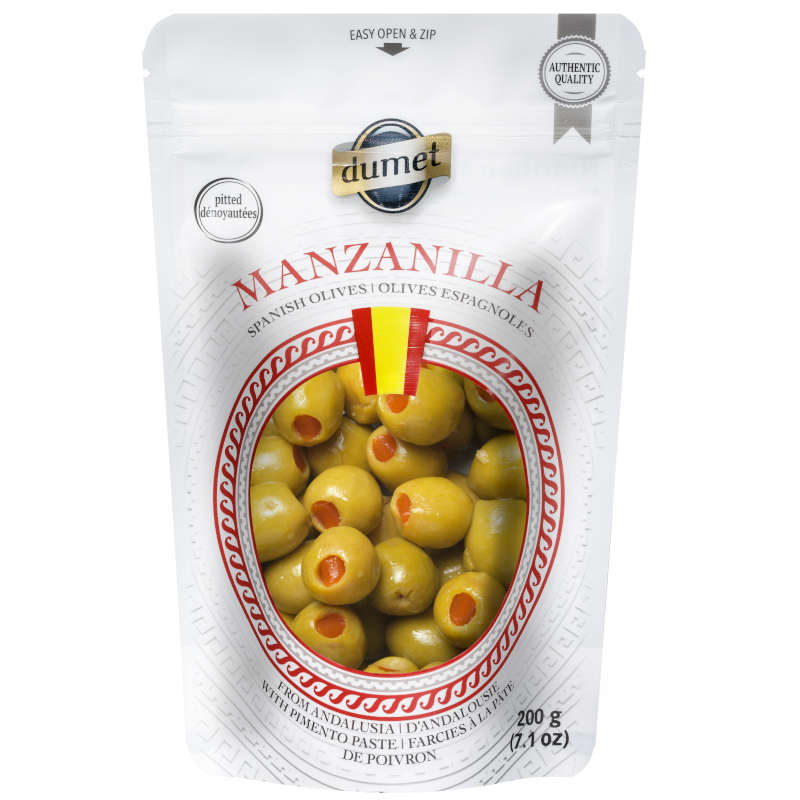 Olives Vertes Espagnoles Farcies à la Pâte de Piment Manzanilla