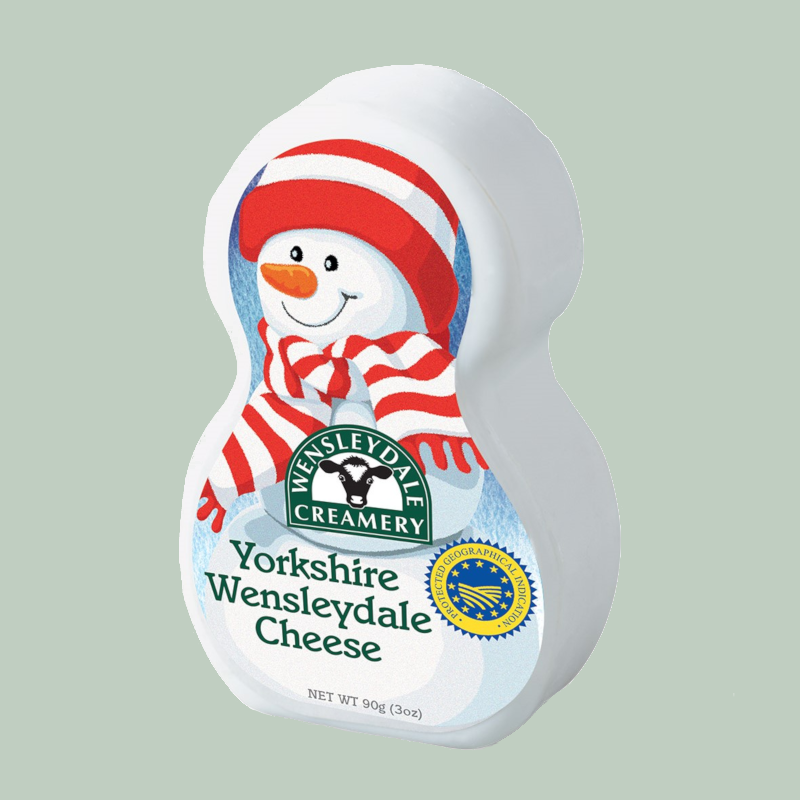 Fromage Wensleydale de Yorkshire en forme de bonhomme de neige